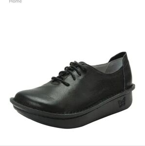 Alegria Leather Dillyn Raven Lace Up Comfort Oxford Nurse Professional Clogs 38